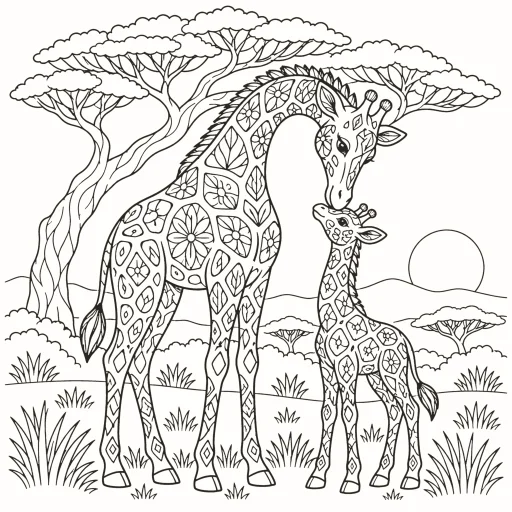 Coloriage Girafes
