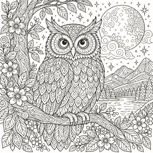 Coloriage Hibou des bois