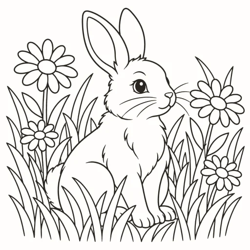 Coloriage Lapin des prés
