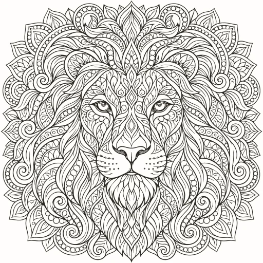 Coloriage Lion à crinière