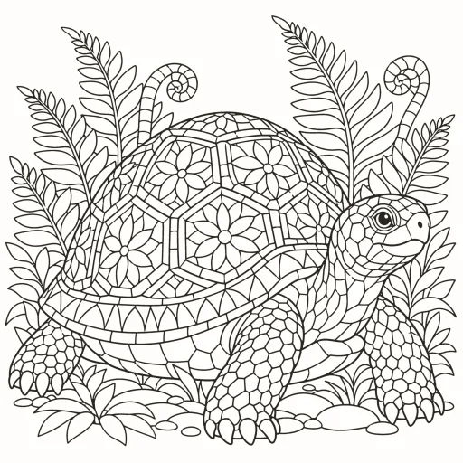 Coloriage Tortue sage