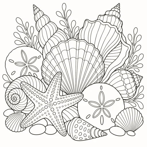 Coloriage Coquillages
