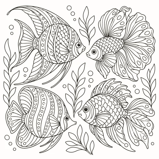Tropical fish coloring page