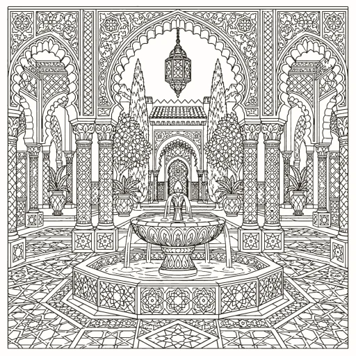 Coloriage Arcades mauresques