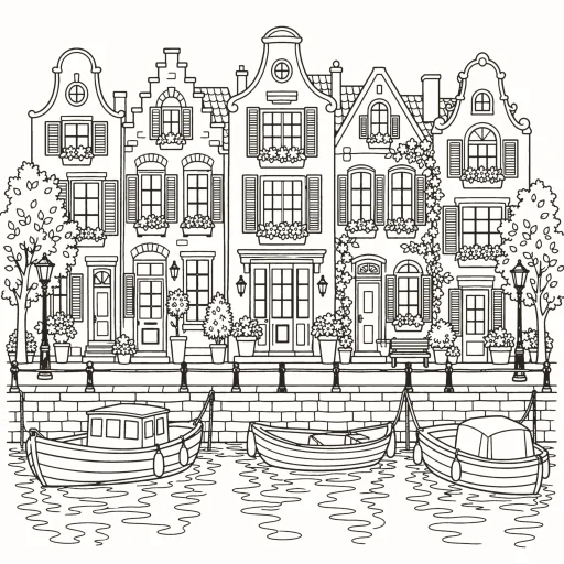 Coloriage Maisons de Burano