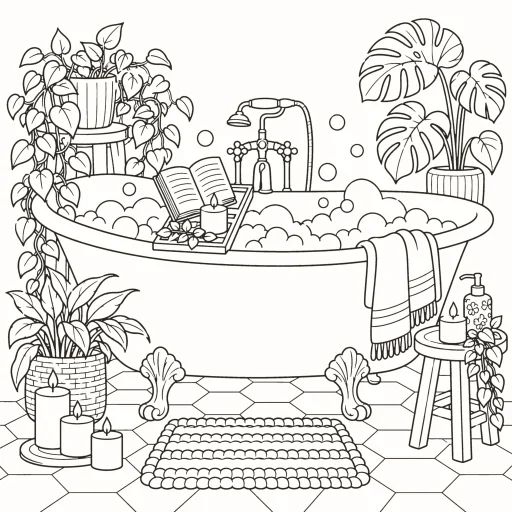 Coloriage Bain moussant