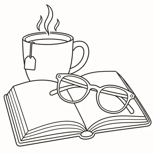 Coloriage Tasse et livre