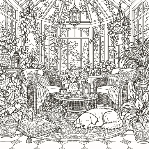Coloriage Véranda