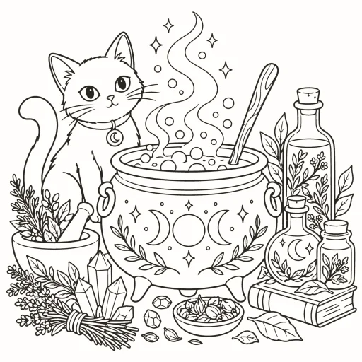 Coloriage Chaudron magique