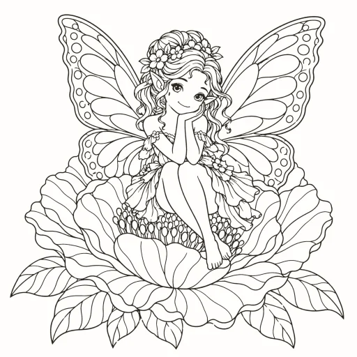 Coloriage Fée des fleurs