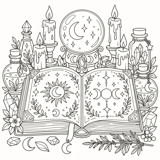 Coloriage Grimoire