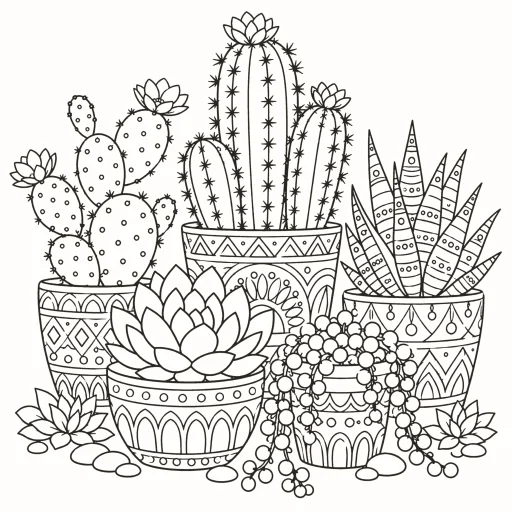 Disegno da colorare: Cactus in vaso