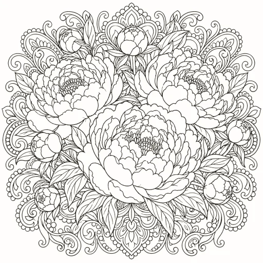 Disegno da colorare: Peonie