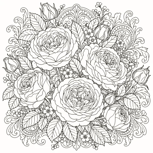 Disegno da colorare: Rose antiche