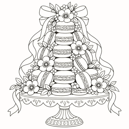 Coloriage Tour de macarons