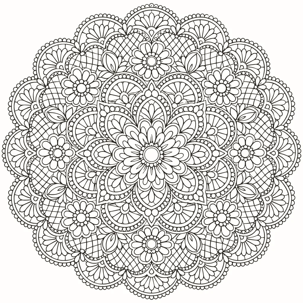 Encaje antiguo para colorear, dibujo de líneas para imprimir