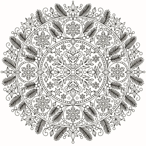 Coloriage Mandala d'hiver