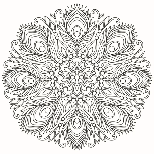Coloriage Roue de plumes