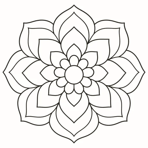 Coloriage Fleur rayonnante
