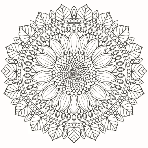 Coloriage Mandala tournesol
