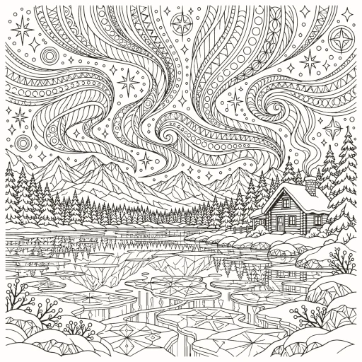 Coloriage Aurore boréale