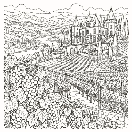 Coloriage Vignoble
