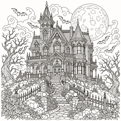 Coloriage Maison hantée
