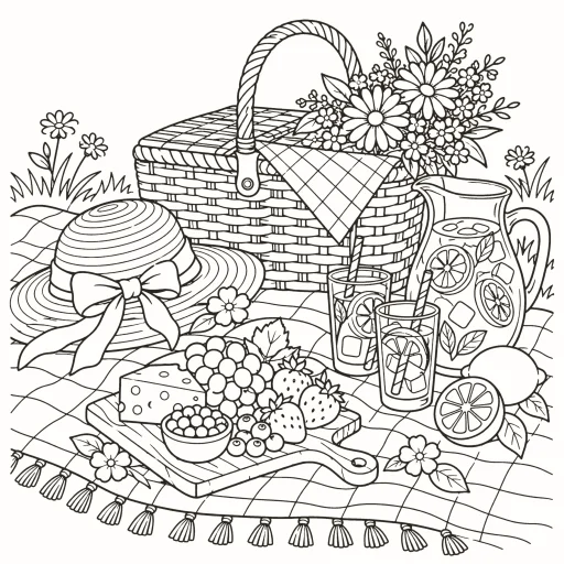 Coloriage Pique-nique d'été