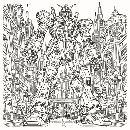 Giant robot coloring page