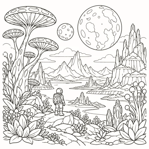 Unknown planet coloring page