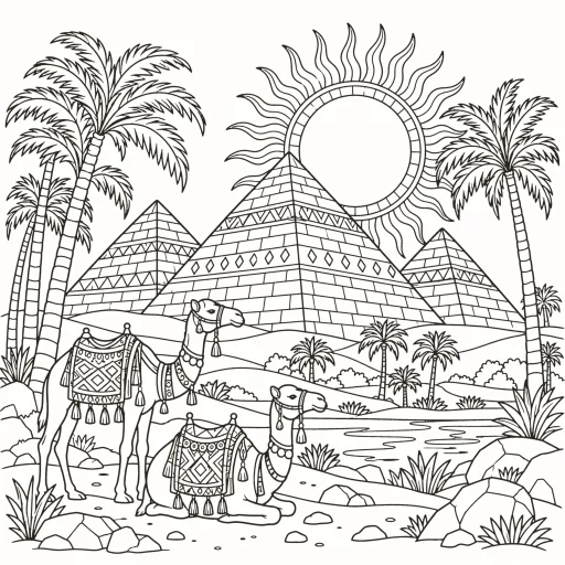 Coloriage Pyramides