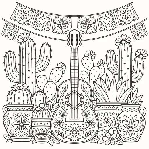 Coloriage Fiesta mexicaine