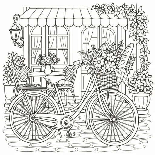 Coloriage Balade à vélo